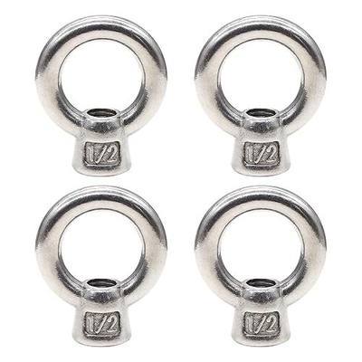 4 Packs 316 Stainless Steel Lifting Eye Nut 1/2" UNC Marine Grade, Female Thread Fastener Ring Shaped Eye Nut