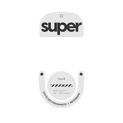 Superglide Glass Mouse Skates for Logitech G Pro X Superlight 2 - Ultra Smooth Glide, Durable Glass Mouse Feet (Type-C, White)