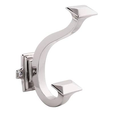 Hickory Hardware Bungalow Collection Signature Hook 1-1/2 Inch Center to Center Polished Nickel Finish (5 Pack)