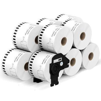 12 Rolls Compatible Brother DK2205 2.4"x100 ft Continuous Labels | Fit for Brother QL Printers, Included Detachable Frame, Cut-to-Length Label, 3-Proof & Strong Adhesive, Jam-Free & Easy Peel