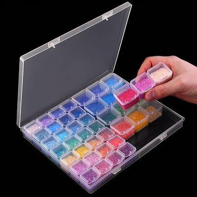 RJ-Sport Dual-Sized Bead Organizer with 28 Small & 15 Mid-sized Grids | Diamond Art Storage Container Box to Keep Small Items Separated & Organized
