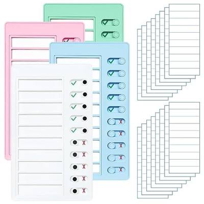 4 pcs Chore Chart for Kids Multiple Kids,Removable to Do List Plastic Chore Board with Replacement Cardboard,Sliding Routine Chart,ADHD Tools and Visual Schedules (Blank Checklist)
