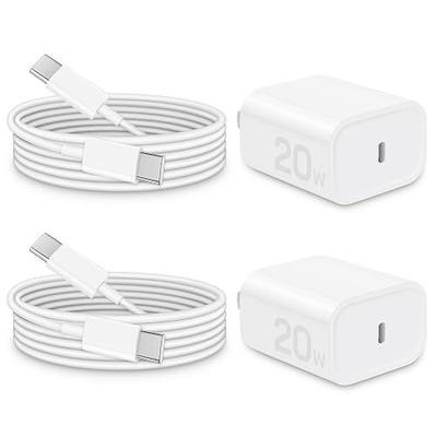 Brasag Charger for iPhone 17 16 15 Charger Fast Charging - 20W PD Fast Charger Block with 6Ft USB C Cable for i Phone 17/16/15 Series, i Pad Pro/Air/Mini, Galaxy S23, Pixel 8 & More (2-Pack)