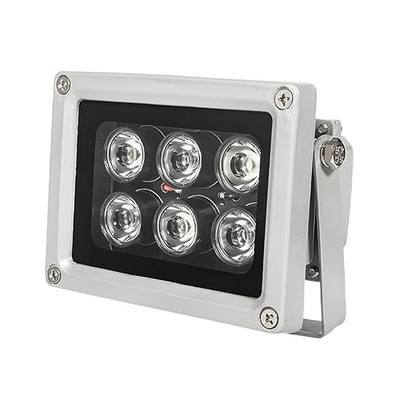 Night Vision IR Illuminators 940nm Invisible 6-LEDs Infrared Light IP65 Water-Resistant Outdoor Floodlight for Security Cameras (940nm IR, 15° Angle for 16mm Lens)