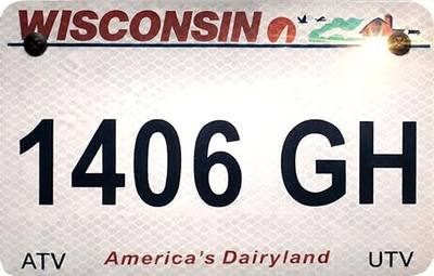 Wisconsin ATV/UTV License Plate - Reflective Metal - 2026 DNR Compliant