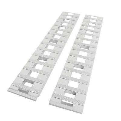 labwork 84 Inch X 15 Inch Silver Aluminum Trailer Ramps 6000LBS 1 Pair Hook Ramp Attachment End