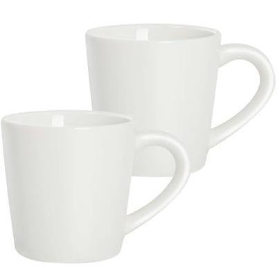 4.2oz Espresso Cups Set of 2, Ceramic Coffee Mugs Demitasse Cups, Small Espresso Mugs for Shot of Coffee, Tea Cups with Handles, Gift for coffee Lovers - White