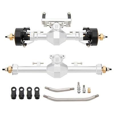 MEUS Racing Isokinetic 3-Section CVD Front and Rear Axles Maximum Steering Angle 52° Wider +5MM for Axial SCX24 Deadbolt C10 JLU Gladiator Bronco 1/24 RC Crawler Upgrade (Front and Rear - Silver)