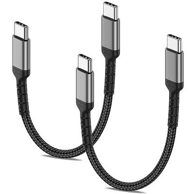 6 Inch USB C Charger Cord, 2 Pack Short USB C to C Cable Braided Fast Charging USBC Cable Compatible with iPhone 15 Samsung Galaxy S23 Ultra Google Pixel
