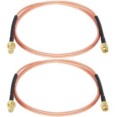 XRDS -RF SMA Cable 3FT, SMA Male to SMA Female Bulkhead RG316 SMA Extension Cable for 4G LTE Router Cellular SDR USB Dongle Receiver(2PCS)