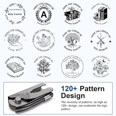 Book Embosser Personalized Custom Embosser Stamp Your Own Text or Logo Design for Books Business Cards Paper Documents Notebooks etc.
