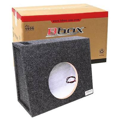 Atrend 8" Single Universal Truck Style Vented Subwoofer Enclosure - Mitered & Dado End Panels - Premium Carpeted Finish, Silver Spring-Loaded Terminal & 5/8" MDF Construction- Upgrade Your Audio Setup