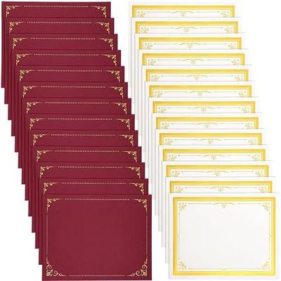 180 Pcs Back to School Certificate Kit, 60pcs Red Certificate Holders & 60pcs Letter Size Papers & 60pcs Gold Foil Award Seals, Graduation, Employee Recognition, Schools & Ceremonies