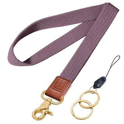 Fishent Stretchy Neck Lanyard, Cute Keychain Lanyard for Women Men Teacher, Long Lanyard for ID Badge Holder, Badge Lanyards for Keys Wallet Phone (Smoky Violet)