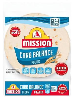 Mission Carb Balance Flour Tortillas, Fajita Size, 8 Count