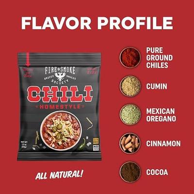 Fire & Smoke Society Homestyle Chili | Chili Seasoning| 1.2 oz (12-Pack)