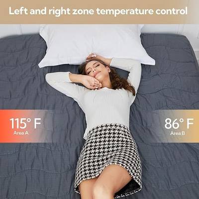 Electric Mattress Pad 60'' × 80'' Queen Size, 4 Heating Levels & 10 Hours Auto Shut Off, Fast Heating, Warm and Soft Comfort Fabric, Machine Washable, Misty Grey