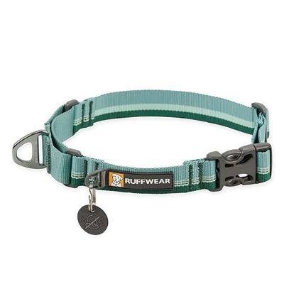 Ruffwear, Web Reaction Dog Collar, Escape-Proof Security Buckle, Adjustable Anti-Slip Martingale Collar with Durable Nylon Tubelok Webbing & Silent ID Attachment, River Rock Green, 17"-20"