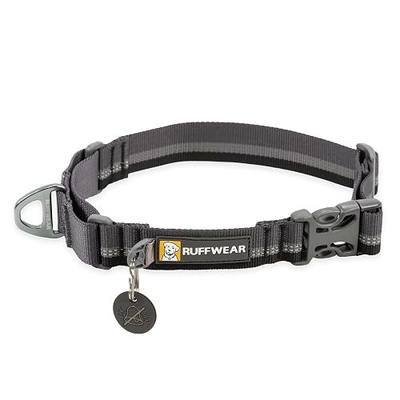 Ruffwear, Web Reaction Dog Collar, Escape-Proof Security Buckle, Adjustable Anti-Slip Martingale Collar with Durable Nylon Tubelok Webbing & Silent ID Attachment, Basalt Gray, 14"-17"