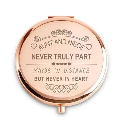 Aunt and Niece Gift, Aunt Gifts from Niece, Niece Gifts from Aunt, Personalized Compact Mirror for Birthday, Mothers Day, Basket Stuffers