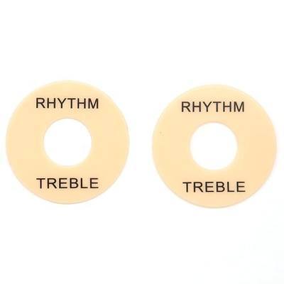 2PCS LP Guitar Toggle Switch Washer Rhythm Treble Ring Plate for Epihone Les Paul Electric Guitar (Cream w/Black)