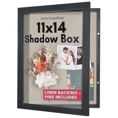 Americanflat 11x14 Shadow Box Frame - Engineered Wood - Black