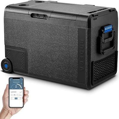 BODEGACOOLER 12-Volt Car Refrigerator, 50-Quart(48L) Portable Freezer with APP Control, RV Electric Cooler (-4℉ to 68℉), 12/24V DC & 100-240V AC for Outdoor, Truck, Camping, Travel