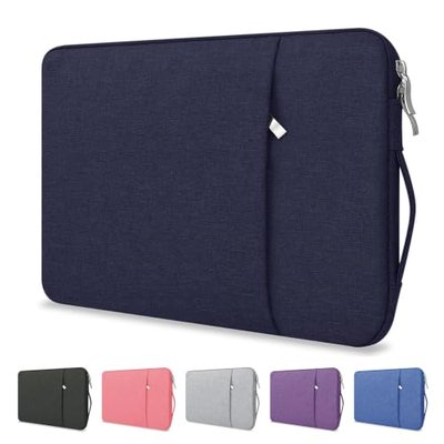 13-Inch Laptop Sleeve Case for 2026 MacBook Neo 13 Inch with A18 Pro Chip (A3404) & MacBook Air 13.6" with Separate Zippered Pocket and Sturdy Fabric Handle Carrying Canvas Bag Accessories (Black)