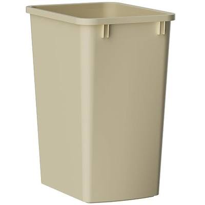 ROOMTEC 35QT Kitchen Trash Can,Sturdy and Lightweight Slim Trash Can,1-Pack | 9-Gallons Plastic Trash Can, Trash Cans for Kitchen, Workspace, Bathroom, Office, Easy to Clean ,Wide-open Top Design, Beige