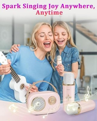 PRUNUS C20 Mini Karaoke Machine,Valentines Day Gifts Her Him Kids Mens