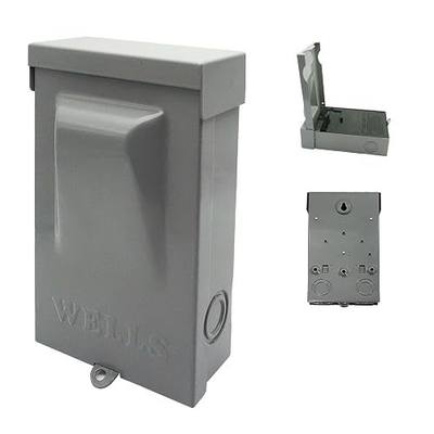 Wells 60 Amp Disconnect 120/240VAC Non-Fuse AC Disconnect Box Outdoor Waterproof Breathable Metal Box Pull Out Switch for Home and Light Commercial Air Conditioning, Near Condensing Unit