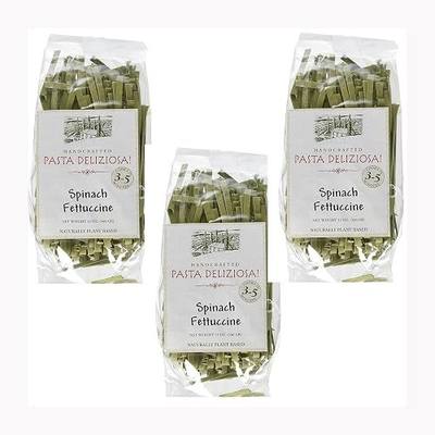 Pasta Deliziosa! Handcrafted Pasta, Spinach Fettucine, 12 Ounce – 3 Pack