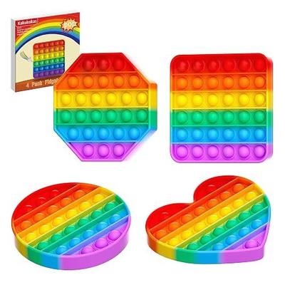 4 Pack Fidget Toys,Pop Fidgets Pack Party Favors for Kids & Adults,Push Sensory Toys Bulk Toddler Toys,Stress Relief Gifts for Easter,Christmas,Birthday,Party Supplies,Classroom