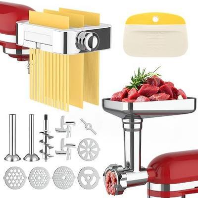 Jooke Meat Grinder Pasta Maker Attachment for Kitchenaid Stand Mixers,Set for Kitchenaid Mixer Attachments Includes Metal Food Grinder with Sausage Stuffer Tubes,3 in 1 Pasta Attachment,Dough Cutter