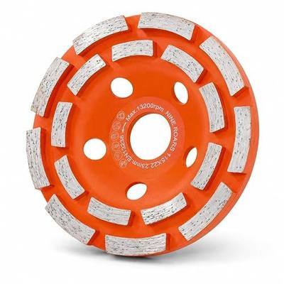 4.5 Inch Double Row Diamond Cup Wheel for Concrete Grinding, 18 Segments | 4.5 Inch Double Row Diamond Cup Wheel with 18 Segments for Fast Concrete Grinding