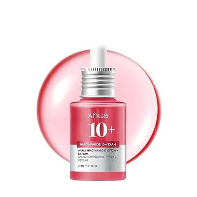 Anua Niacinamide 10 + TXA 4 Serum, Dark Spot Care, Hyaluronic Acid, Tranexamic Acid, Lightweight & Hydrating All-in-One Daily Facial Serum for Glass Skin, Korean Skincare, 1.01 fl.oz