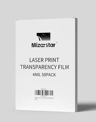 Transparency Film for Laser Jet Printer and Copier, Overhead Projectors Film, Letter Size, 8.5 x 11 in, 50/Pack