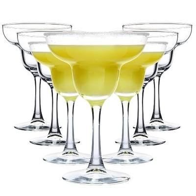 Margarita Glasses Set of 7, Classic Clear Cocktail Glasses Set for Espresso Martini, Cosmopolitan, Manhattan, Housewarming, Engagement Party Gift, 10 Ounce Capacity