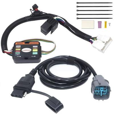 Custom Fit Vehicle 4 Way Flat Trailer Wiring Harness, Compatible with Honda Pilot 2012-2015, OEM Factory Tow Package Required