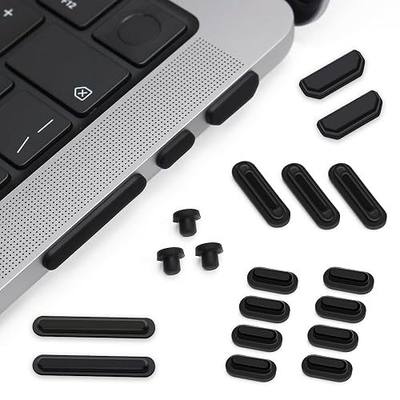 ProElife 21-Pcs Anti Dust Dirt Plug for MacBook Pro 14 16 M5 M4, Black | Protective Laptop Silicone Anti Dirt Protective Cover, Durable & Reusable, Custom Fit Design, Easy to Apply and Clean