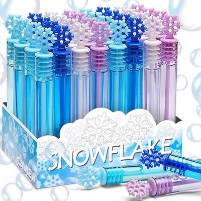 32 Pcs Snowflake Bubble Wand Bulk for Kids, 4 Color Mini Snowflake Party Favor, Valentine's, Goody Bag Stuffers, Classroom Exchange Prizes, Birthday Gift, Pinata, Winter Themed Toy for Girl Boy | Classroom, Goody Bag Stuffers, Birthday Gift, Valentine's, for Kids, Girl Boy, Pinata
