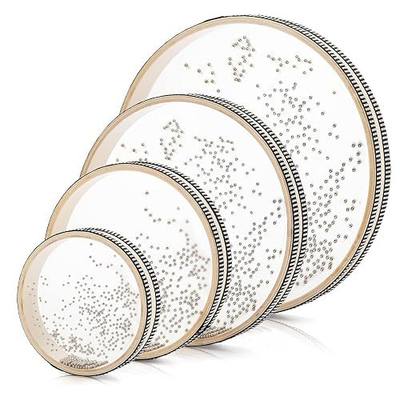 4 Pack Ocean Drum Rain Drum, Rain Drum Sound Drum with Wave Bead Ocean Drum for School Home Gift Supplies.(6 Inch,8 Inch,10 Inch,12 Inch)