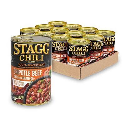 STAGG Chipotle Beef Chili with Beans, 15oz, 12 Pack