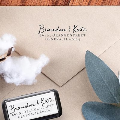 Personalized Self Inking Address Stamp Custom Return Address Stamp for Envelopes, Mail & Wedding Invitations, Custom Address Stamper