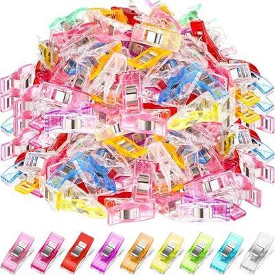 Beeveer 400 Sewing Clips for Fabric and Quilting, Multipurpose Plastic Fabric Clips Instead of Pins Assorted Colors Quilting Binding Crafts for Sewing Notions Supplies