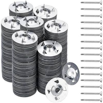 600Pcs Foam Board Fasteners - 1-1/8 Inch Metal Washers for Fixing Installation