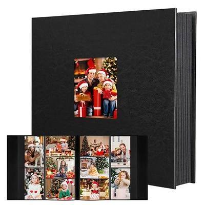 Aevdor 1000 Pockets Photo Album 4x6, Extra Large Capacity Leather Cover Wedding Family Photo Albums Holds 1000 Horizontal and Vertical Photos, Acid-free Pages 4x6 Photo Album with Front Window (Black)