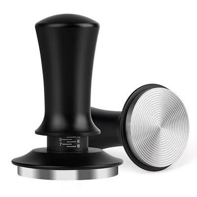 Attsky 58mm Spring Loaded Depth Adjustable Espresso Tamper for Portafilter | Spring Loaded Mechanism, Depth Adjustable Knob, Fits 58mm Basket, Stainless Steel Body, Non-Slip Handle, for Home Use