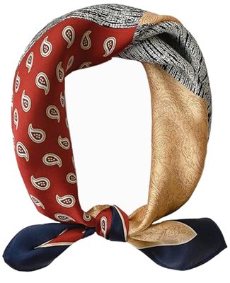 kcctoo 27.5" Mulberry Silk Feeling Head Scarf Women's Fashion Square Neck Satin Scarfs for Bag Hair Scarves Gift
