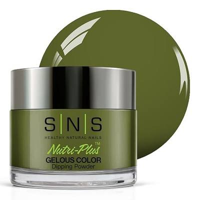 SNS Nail Dip Powder, Gelous Color Dipping Powder - Olive New York (Green/Moss, Cream) - Long-Lasting Dip Nail Color Lasts 14 Days - Low-Odor & No UV Lamp Required - 1 OZ